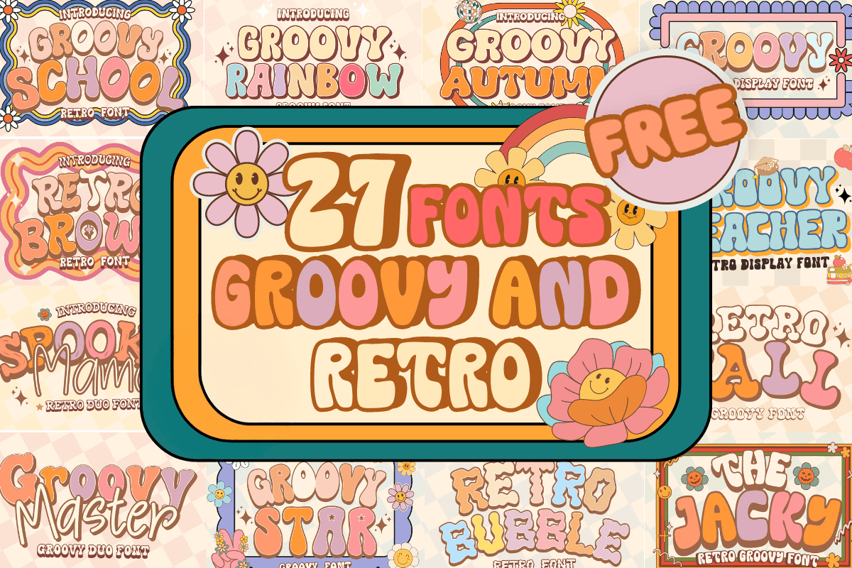 Groovy and Retro Font Bundle