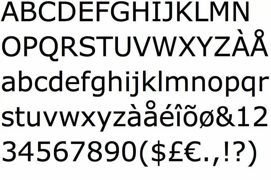 Verdana Font